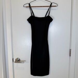 Assets by SPANX Strapless Black Slip Dress Shapewear Waist Control Seamless Sz L